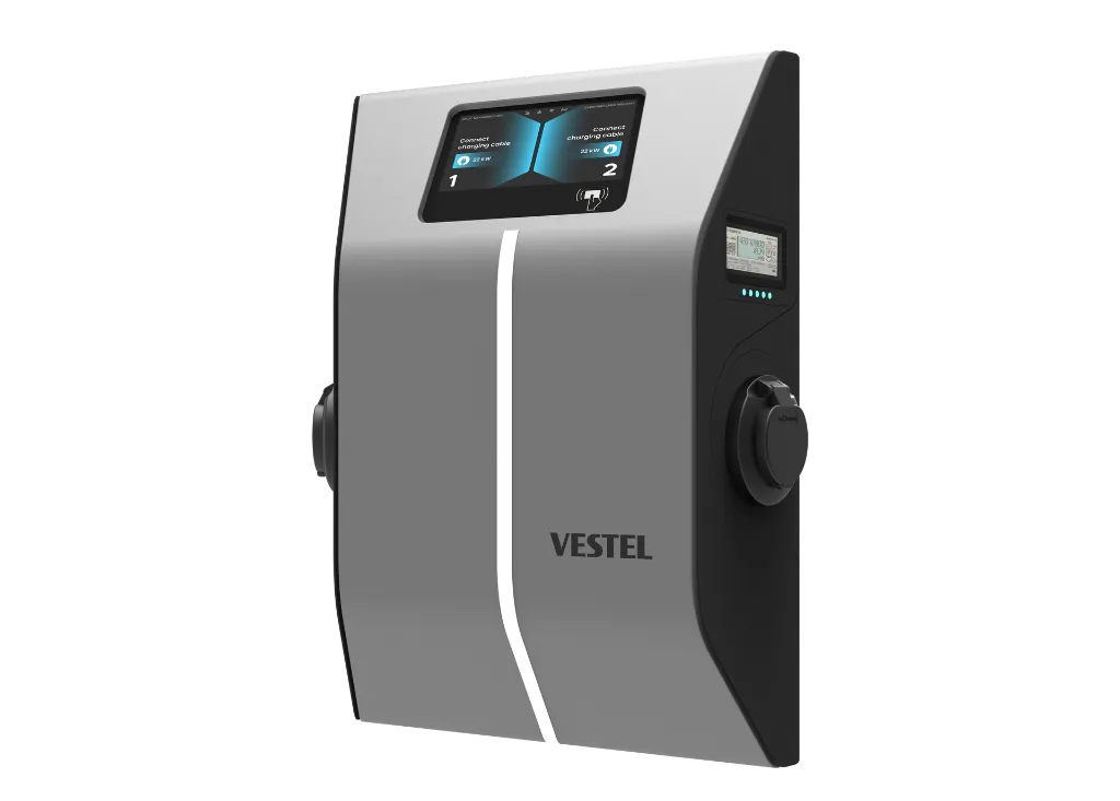 Vestel Gemini Dual 2 × 22 kW с кабели – станция за два автомобила, изглед 3